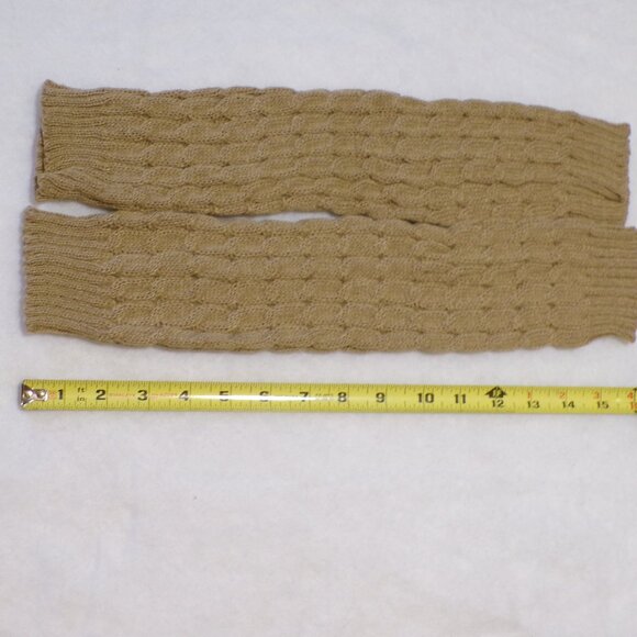 Leg Warmers Khaki Cable Knit NEW - Picture 4 of 4